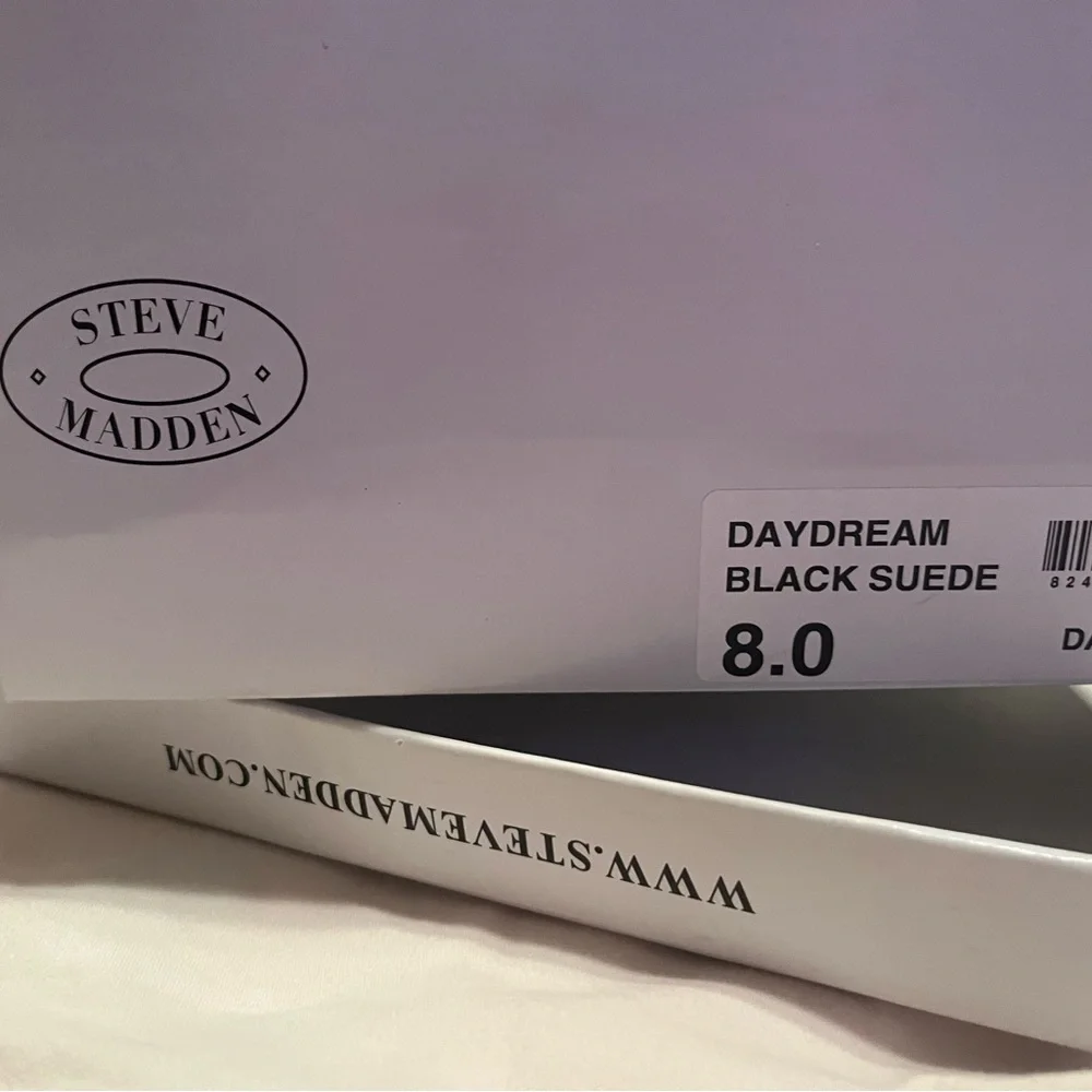 Steve Madden Daydream Black Suede Footwear - Picture 7 of 13